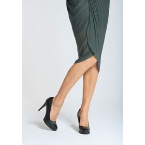 Anyi Lu Platform Heels 4.5 Black Leather Pumps Academia Capsule Minimalist